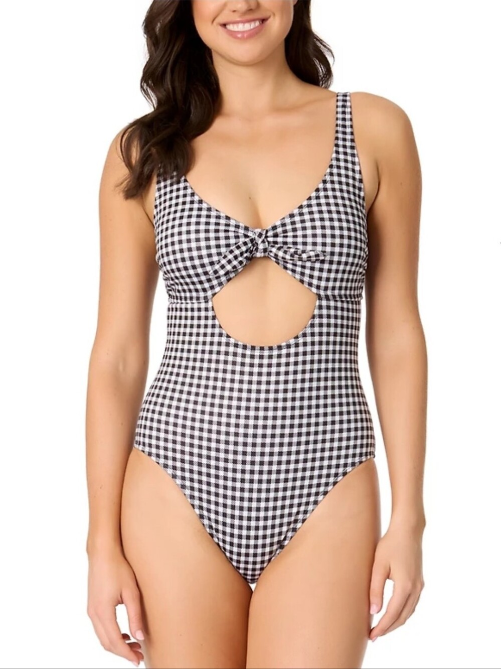 Salt & Cove Black White Gingham Pucker One Piece Swimsuit. Jrs. Size M
